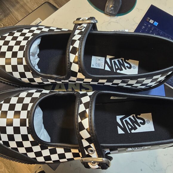 Vans Premium Mary Jane LX Leather Creep Checkerboard Sneakers Womens SZ 7 NEW - Picture 2 of 14